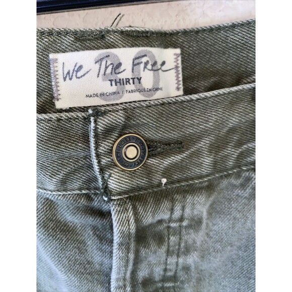 We the Free High Rise Sequoia Distressed Raw Hem Shorts Women 30 Button Fly Drop - Picture 5 of 12